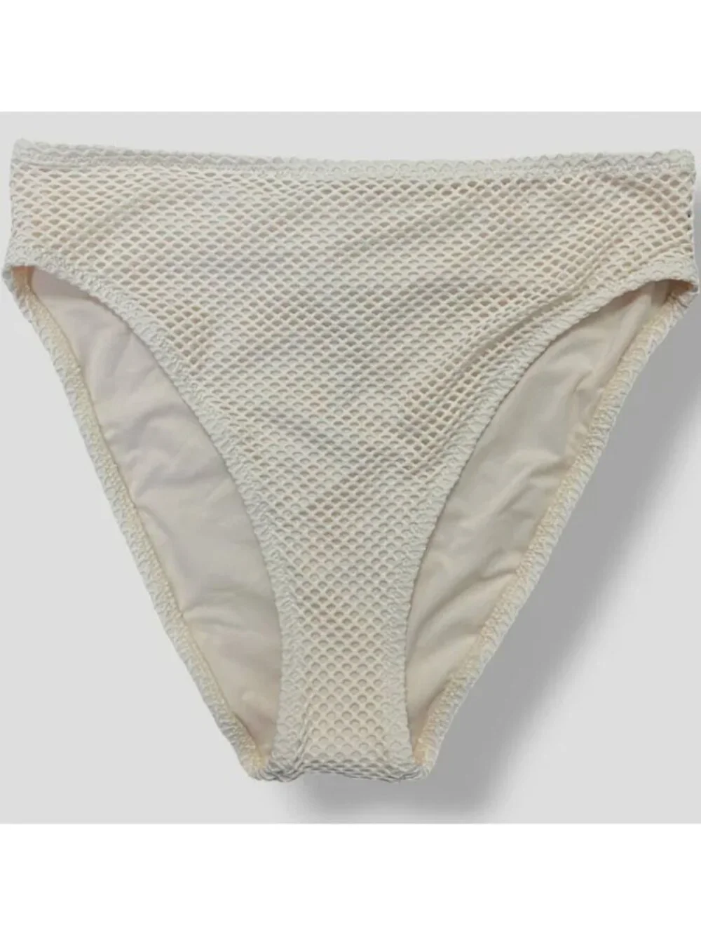 NEW‎ Sanctuary - XS Women's Mesh High-Waist Bikini Bottoms Cream
